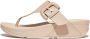 FitFlop Lulu Covered-buckle Raw-edge Leather Toe-thongs Slides Beige Vrouw - Thumbnail 2