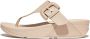FitFlop Lulu Covered-Buckle Raw-Edge Leather Toe-Thongs BEIGE - Thumbnail 3