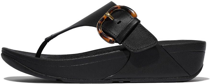 Fitflop Teenslippers LULU RESIN-BUCKLE LEATHER TOE-POST SANDALS