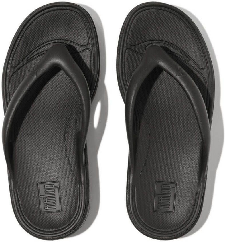 Fitflop Teenslippers RELIEFF RECOVERY TOE-POST SANDALS TONAL RUBBER wig-hak zomerschoen slippers met microwobbleboard