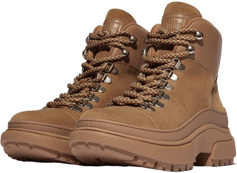 Fitflop Veterschoenen WYLDER SUEDE HIKER-LACE BOOTS Trekking boots veterschoenen met robuuste plateauzool