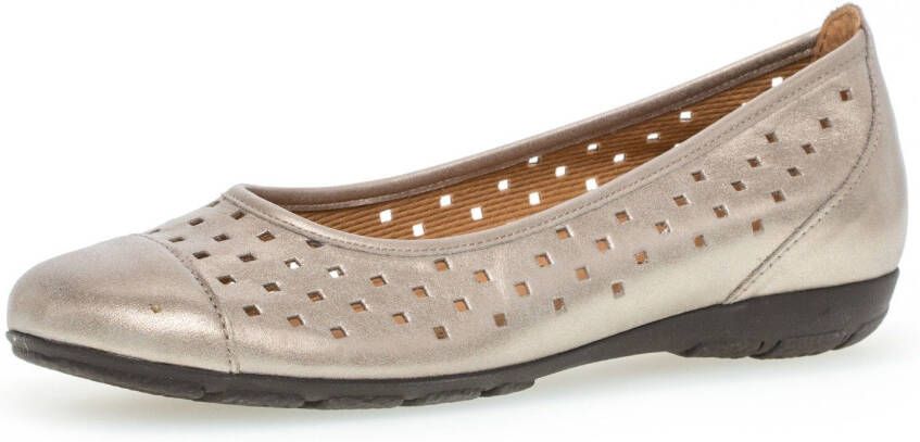 Gabor Gouden leren zomer ballerina schoenen Yellow Dames - Foto 2