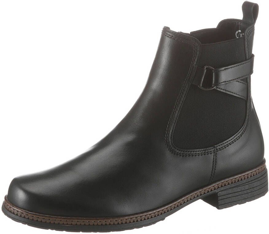 Gabor Chelsea-boots blokhak enkellaarsje businessmode met stretch inzet