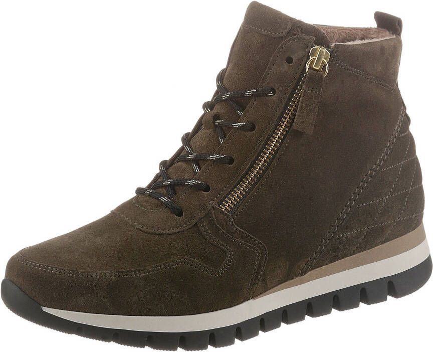 Gabor Groene Velvet High Top Sneaker Boots Green Dames - Foto 2