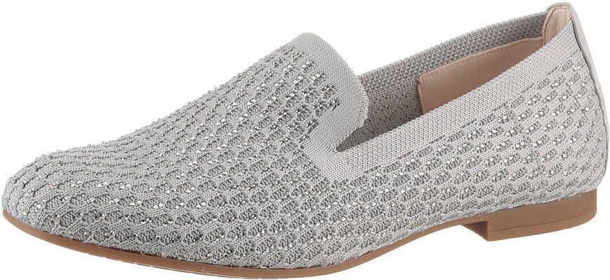 Gabor Instappers blokhak loafer comfortabele schoen met fonkelende strass-steentjes