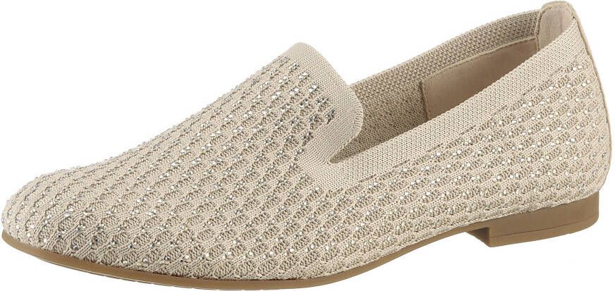 Gabor Instappers blokhak loafer comfortabele schoen met fonkelende strass-steentjes