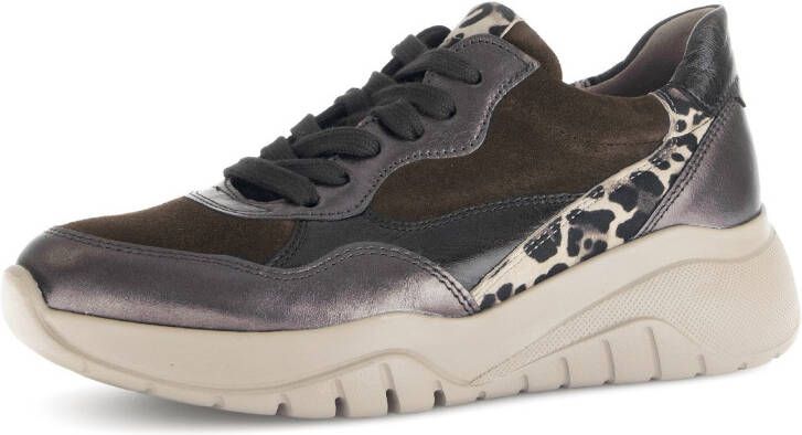 Gabor Plateausneakers veterschoen halfhoge schoen met modieuze contrast inzetten