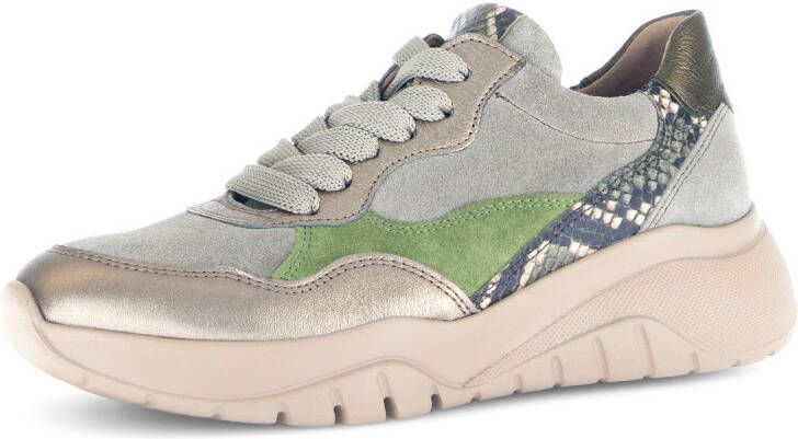 Gabor Plateausneakers veterschoen halfhoge schoen met modieuze contrast inzetten