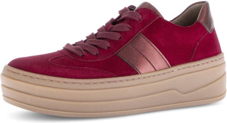 Gabor Plateausneakers veterschoen vrijetijdsschoen halfhoge schoen met inzet in metallic optiek