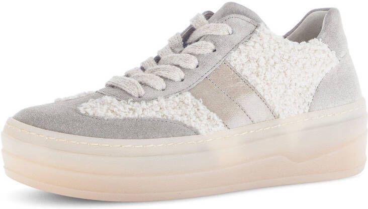 Gabor Plateausneakers Vrijetijdsschoen lage schoen veterschoen in teddy-look - Foto 2
