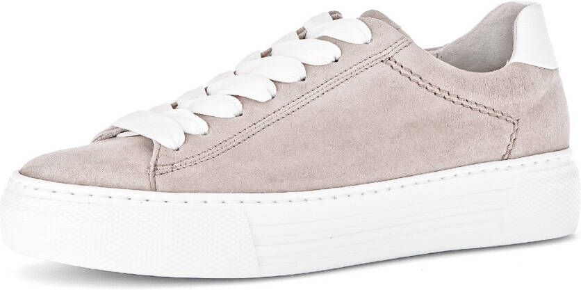 Gabor Plateausneakers Florence vrijetijdsschoen lage schoen veterschoen met decoratieve stiksels g-breedte