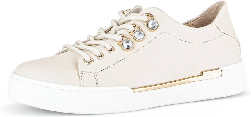 Gabor Plateausneakers met goudkleurige details vrijetijdsschoen lage schoen veterschoen