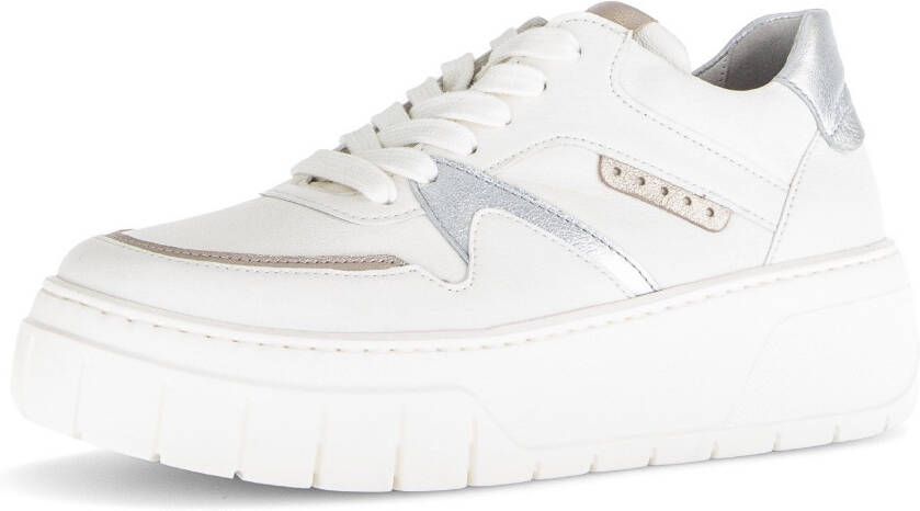 Gabor Plateausneakers veterschoenen lage schoen vrijetijdsschoen afwerkingen in metallic look