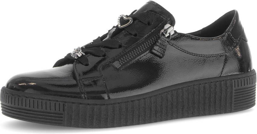 Gabor Plateausneakers vrijetijdsschoen halfschoen veterschoen met edele siermotieven