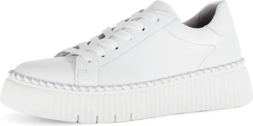 Gabor Plateausneakers vrijetijdsschoen lage schoen veterschoen met contrast-raamnaad