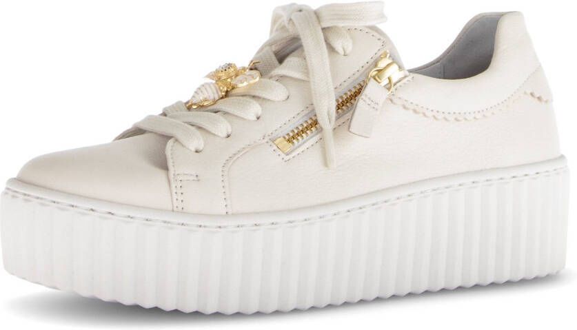 Gabor Plateausneakers vrijetijdsschoen lage schoen veterschoen met modieuze sieraandeel