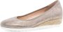 Gabor Beige-gouden metallic leren ballerina flats Yellow Dames - Thumbnail 3