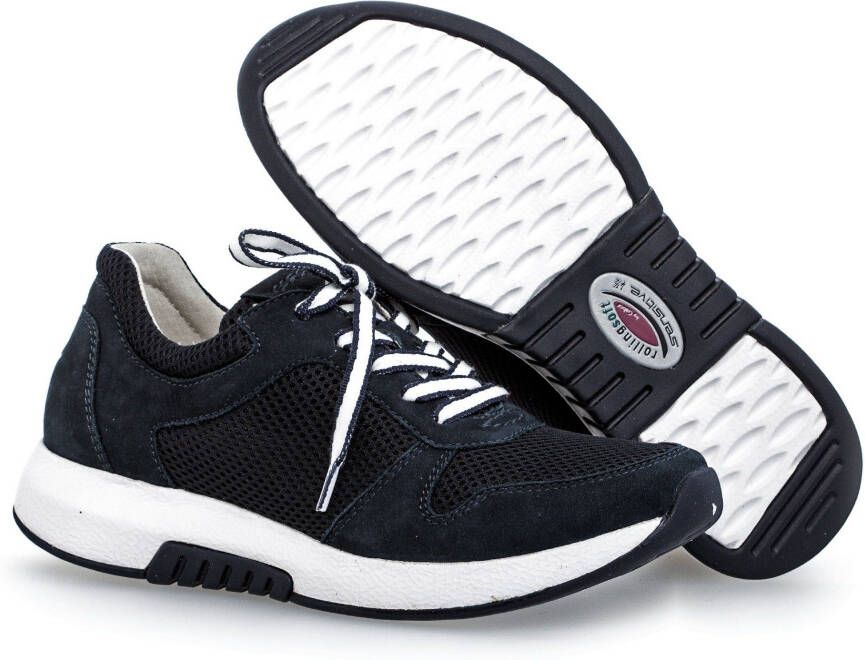 Gabor Rollingsoft Sneakers met sleehak vrije tijd schoen lage schoen veterschoen met logo op de hiel