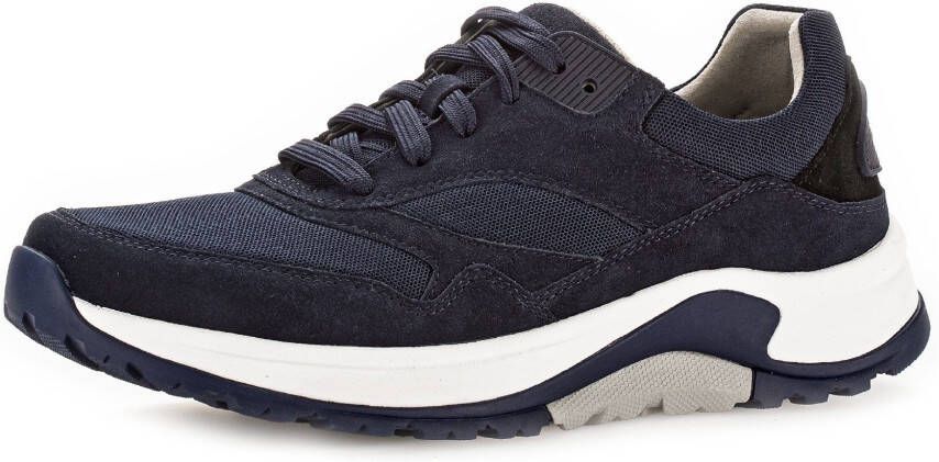 Gabor Rollingsoft Sneakers met sleehak vrijetijdsschoen lage schoen veterschoen met verwisselbaar voetbed breedte g