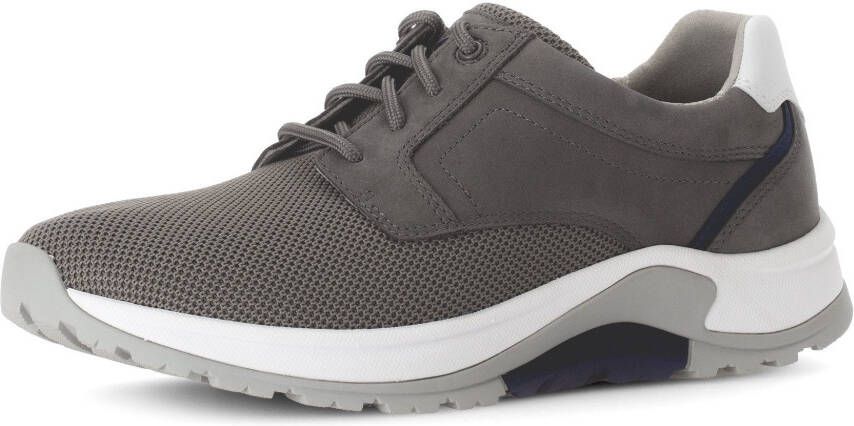 Gabor Rollingsoft Sneakers met sleehak vrijetijdsschoen lage schoen veterschoen met decoratieve stiksels g-breedte