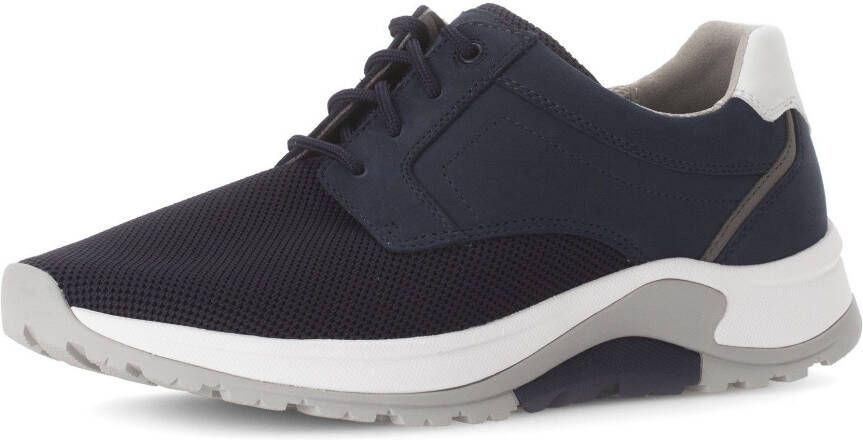 Gabor Rollingsoft Sneakers met sleehak vrijetijdsschoen lage schoen veterschoen met decoratieve stiksels g-breedte