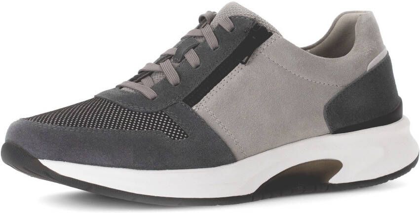 Gabor Rollingsoft Sneakers met sleehak vrijetijdsschoen lage schoen veterschoen met buitenrits g-breedte