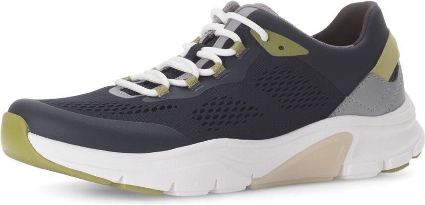 Gabor Rollingsoft Sneakers met sleehak vrijetijdsschoen lage schoen veterschoen met contrastafwerkingen breedte g