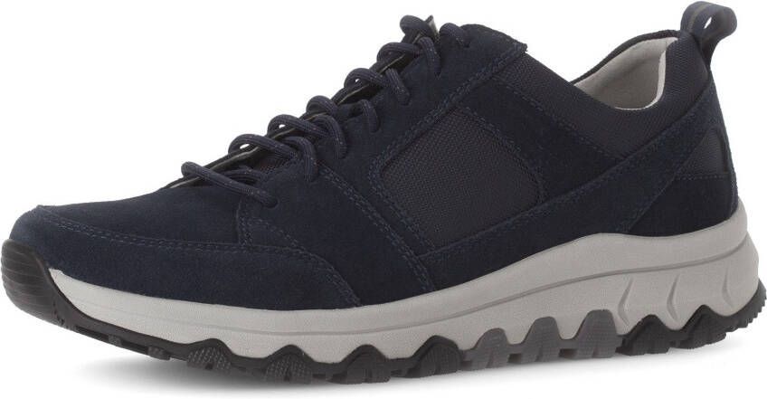 Gabor Rollingsoft Sneakers met sleehak vrijetijdsschoen lage schoen veterschoen met decoratieve stiksels breedte g