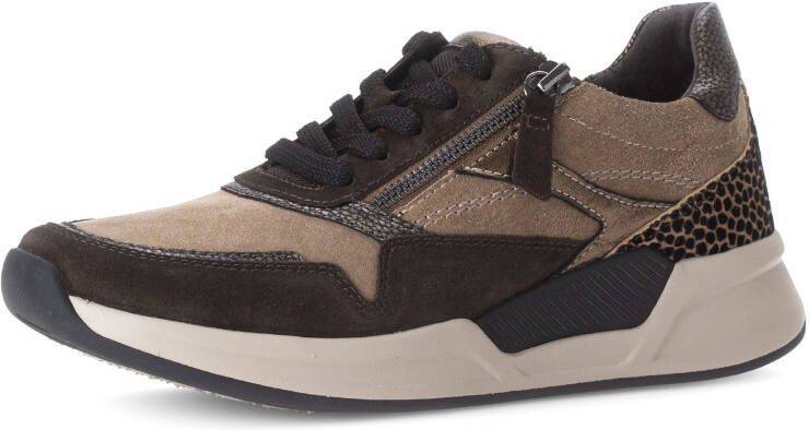Gabor Rollingsoft Sneakers met sleehak veterschoenen lage schoen vrijetijdsschoen met zijrits