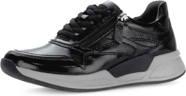 Gabor Rollingsoft Sneakers met sleehak veterschoenen lage schoen vrijetijdsschoen met zijrits