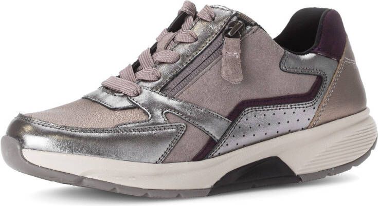 Gabor Rollingsoft Sneakers met sleehak veterschoen halfhoge schoen vrijetijdsschoen met extra ritssluiting