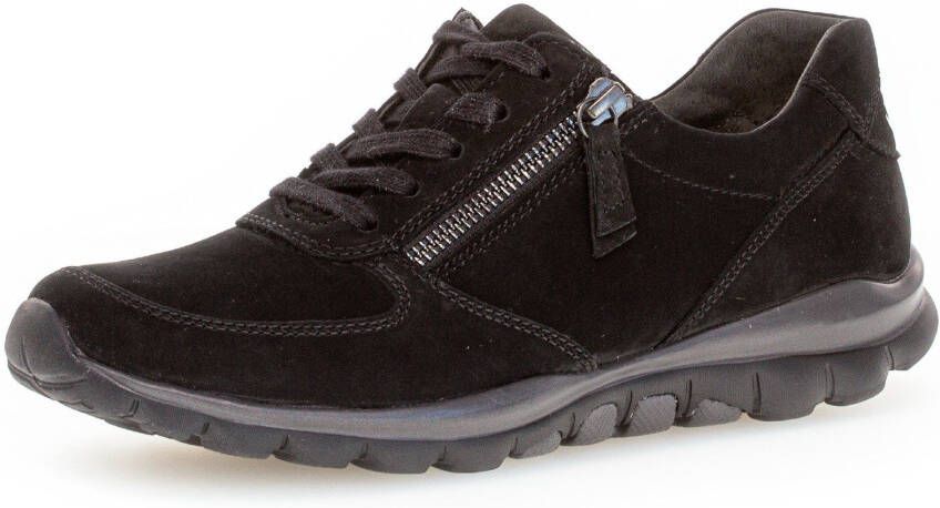 Gabor Rollingsoft Sneakers met sleehak vrijetijdsschoen lage schoen veterschoen met optifit verwisselbare inlegzool