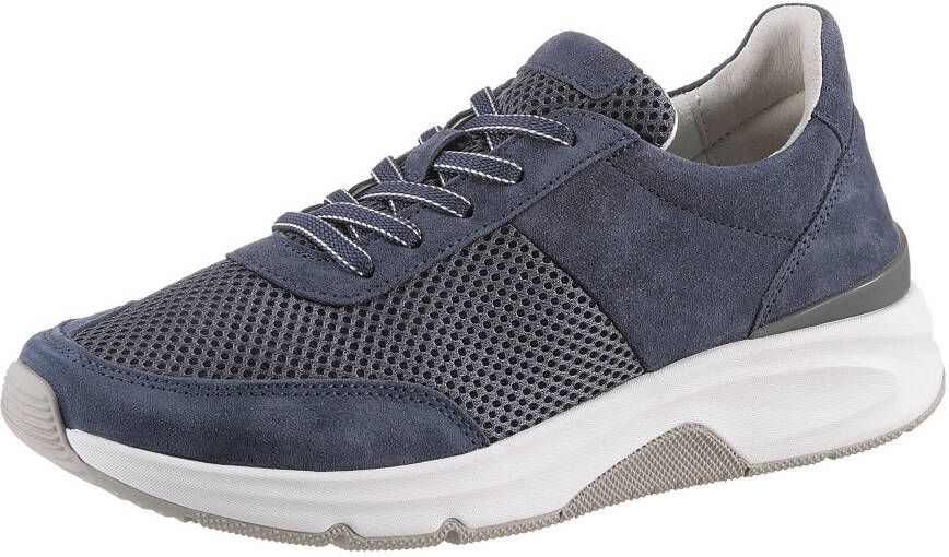 Gabor Rollingsoft Sneakers met sleehak vrijetijdsschoen lage schoen veterschoen logo op de hiel