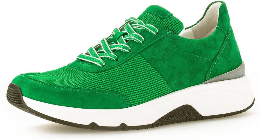 Gabor Rollingsoft Sneakers met sleehak vrijetijdsschoen lage schoen veterschoen logo op de hiel