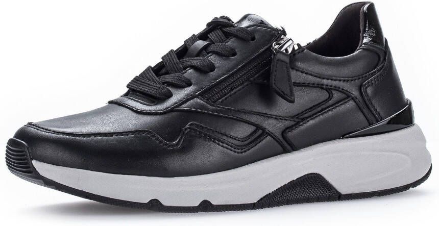 Gabor Rollingsoft Sneakers met sleehak vrijetijdsschoen lage schoen veterschoen logo op de hiel