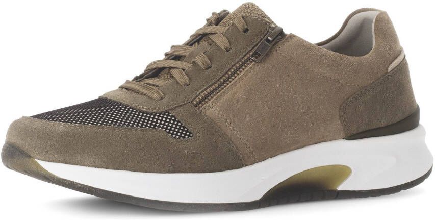 Gabor Rollingsoft Sneakers met sleehak vrijetijdsschoen lage schoen veterschoen met buitenrits g-breedte