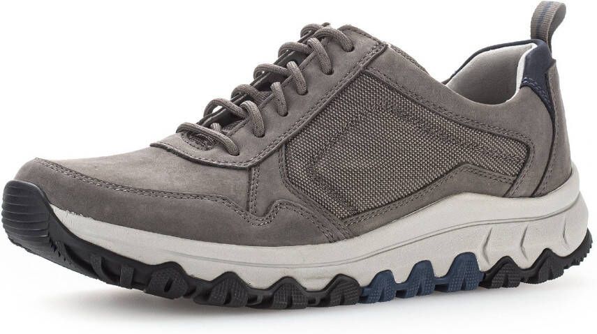 Gabor Rollingsoft Sneakers met sleehak vrijetijdsschoen lage schoen veterschoen met contraststiksels g-breedte