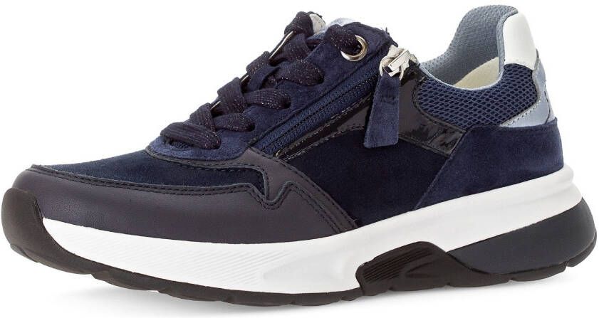 Gabor Rollingsoft Sneakers met sleehak vrijetijdsschoen lage schoen veterschoen met gevoerde schacht