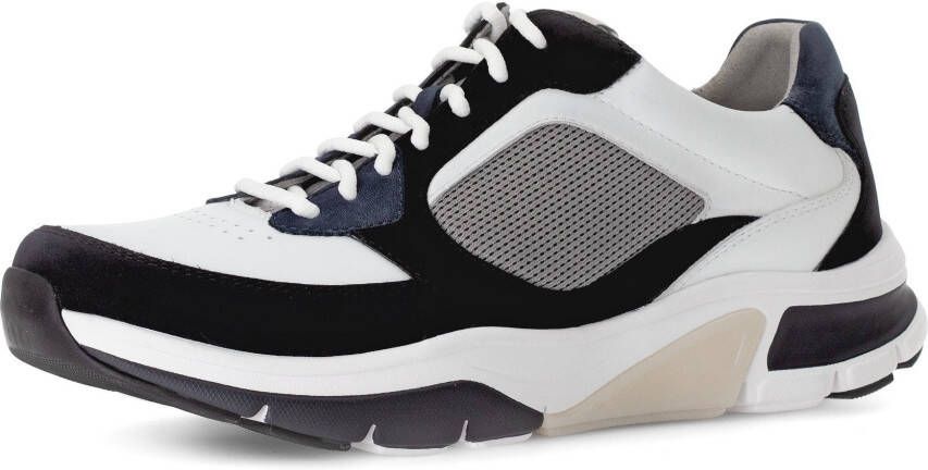 Gabor Rollingsoft Sneakers met sleehak vrijetijdsschoen lage schoen veterschoen met logo op de hiel g-breedte