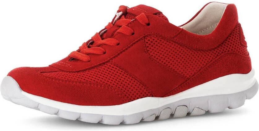 Gabor Rollingsoft Sneakers met sleehak vrijetijdsschoen lage schoen veterschoen met optifit verwisselbare inlegzool