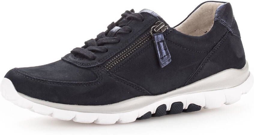 Gabor Rollingsoft Sneakers met sleehak vrijetijdsschoen lage schoen veterschoen met optifit verwisselbare inlegzool
