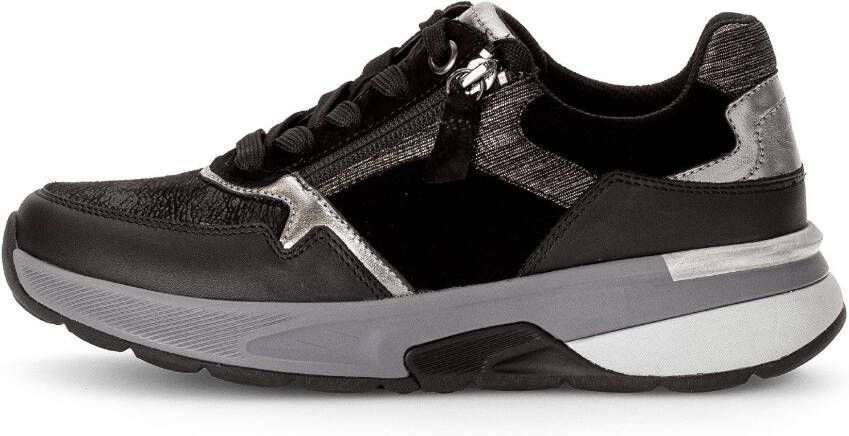 Gabor Rollingsoft Sneakers met sleehak vrijetijdsschoen lage schoen veterschoen contrastafwerkingen - Foto 3