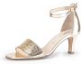 Gabor Gouden leren reptielenprint sandalen Yellow Dames - Thumbnail 3