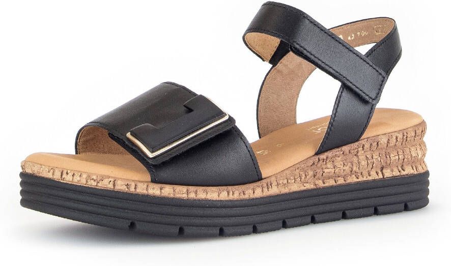 Gabor Sandaaltjes Genua sleehak zomerschoen sandalen met klittenbandsluitingen breedte g
