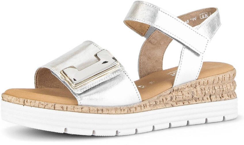 Gabor Sandaaltjes Genua sleehak zomerschoen sandalen met klittenbandsluitingen breedte g