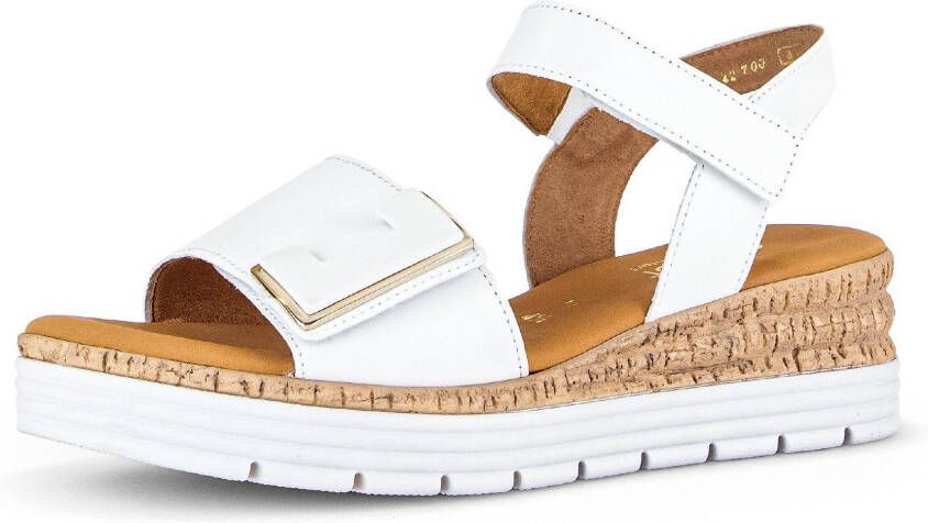 Gabor Sandaaltjes Genua sleehak zomerschoen sandalen met klittenbandsluitingen breedte g