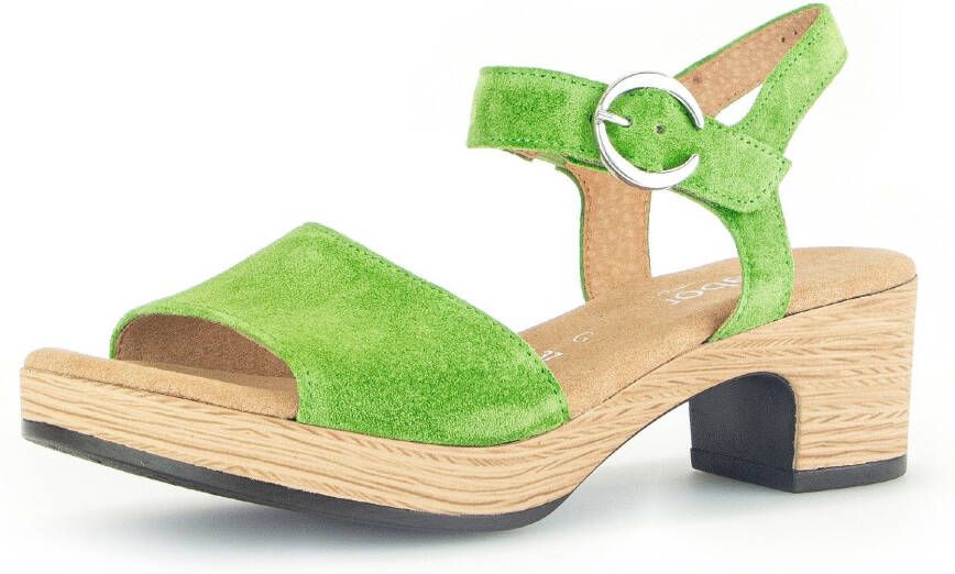 Gabor Sandaaltjes Kreta blokhak zomerschoen bandensandaal met glitterprint breedte g
