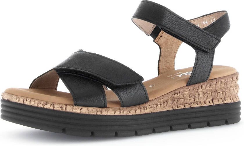 Gabor Sleehaksandaaltjes Genua riemchensandaal comfort-schoen zomerschoen stretchinzet breedte g