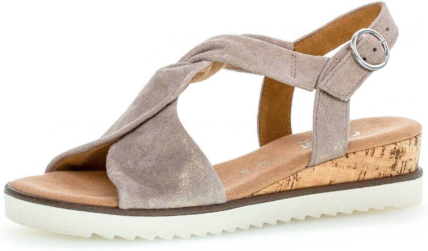 Gabor Sleehaksandaaltjes Genua zomerschoen sandaal sleehak met metallic-effect