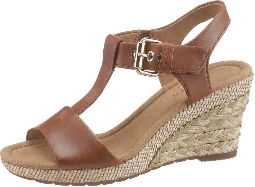 Gabor Sleehaksandaaltjes Milano zomerschoen sandaal sleehak met jute bekleding breedte g